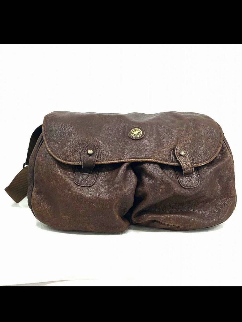 Men's Brown Leather Messenger Bag
